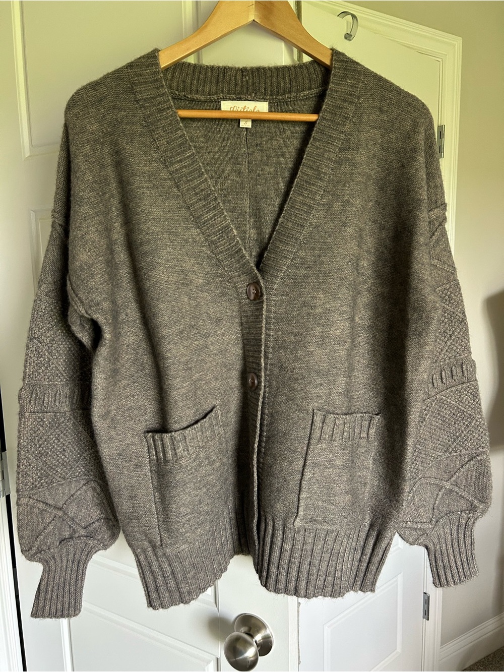 Listicle Grandpa Sweater Button Front Cardigan Gray Oversize S